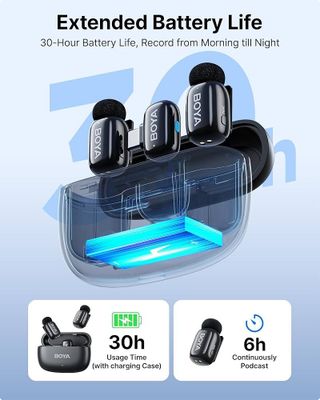 Петличный микрофон BOYA Mini Type-C, шумоподавление, кейс 30ч