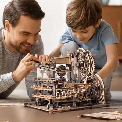 ROKR Marble Run 3D Yogʻoch Puzzle — Mexanik Model