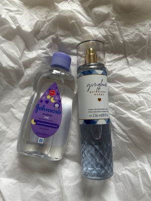 Масло johnons baby и спрей bath and body works