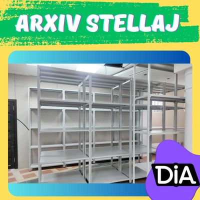 Arxiv stellaj, rafli metall tokchalar, ombor, архивный стеллаж