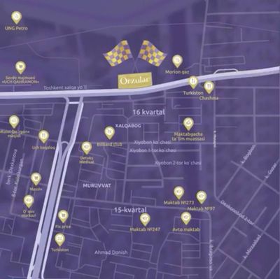 1-комнатная квартира, 48 м², Юнусабадский район, Метро Туркестан