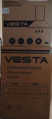 газ плита и вытежка "Vesta"