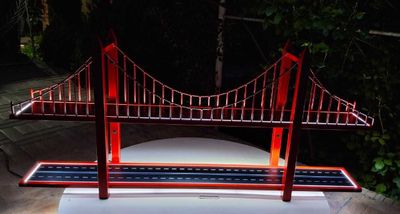 Полка "Мост" настенная с подсветкой