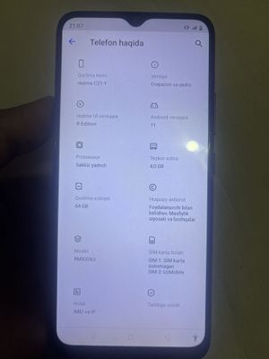 Realmi C21Y xotira 4/64