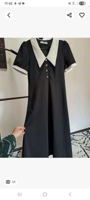 платье чёрный, классический, французская длина