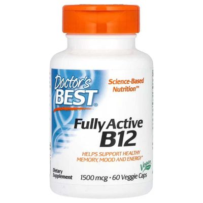 Doctor's Best, активный витамин B12, 1500 мкг. витамин Б12, Б-12