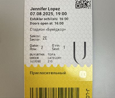 Jenifer Lopes konsertiga bilet