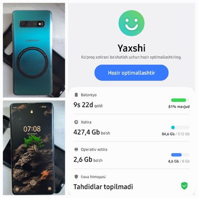 Samsung S 10 holati a'lo xotirasi katta tel qidirganlar uchun ajoyib
