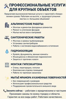Профессиональные услуги для крупных объектов