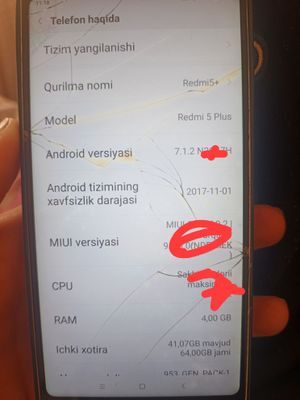 Redmi 5plus xotirasi 4/64