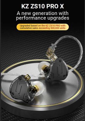 Новые запечатанные проводные наушники KZ ZS10 PRO X 1DD 4BA звук HI FI