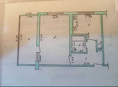 1/3/4 БАЛКОН 2Х6. ЭКОБАЗАР ФЕРУЗА Гинекология.45м².