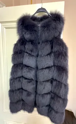 Натуральный песец  Размер M/L, цвет графит