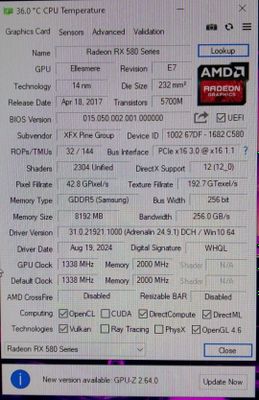 XFX RX580 8GB 2304SP