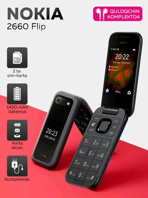 Nokia 2660 flip - yangi karobka - legoshka telefon