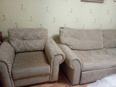 Продается раскладной диван и кресло
