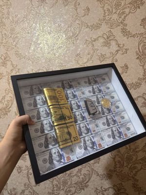 Доллар в рамке / декоративная картина для офиса / Картина для подарок