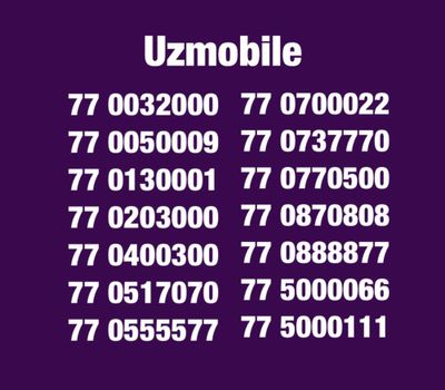 Uzmobile gold chiroyli raqamlari/ Красивые золотые номера Узмобайл