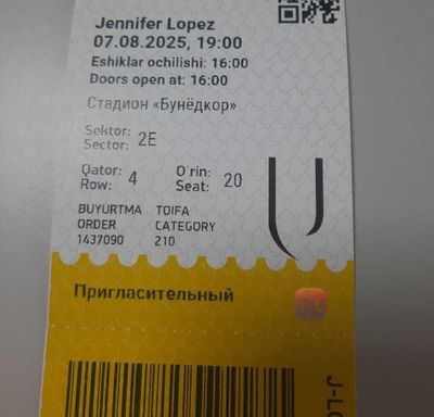 Jennifer Lopez konsertiga bilet