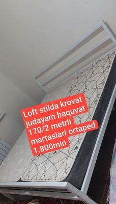 Loft krovat s matrasom