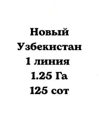 ‼️Янги Узбекистан 1.25 Га‼️1 линия 125соток‼️Новый Узбекистан