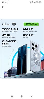 Infinix gt 20 pro 256 gb 8