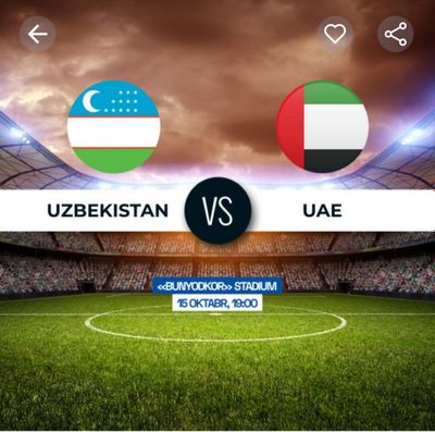 UZB vs UAE oʻyiniga biletlar