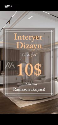 Interyer dizayn xizmati atigi 10$ Ramazon aksiyasi