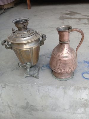 qadimiy mis koʻza va samovor sotiladi antikvar