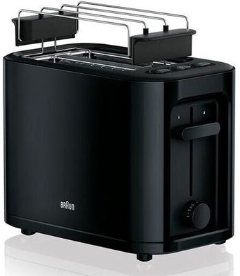 Тостер Braun HT3010BK, экстра-подъем, 2 отделения, 1000 Вт, черный