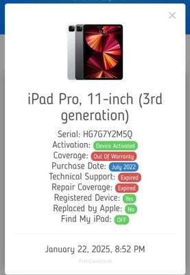 iPad Pro 11' 3rd generation A2377