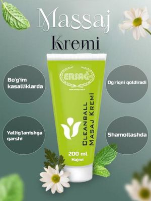 Ersag Cleanball massaj krem 100ml – original Turkiya
