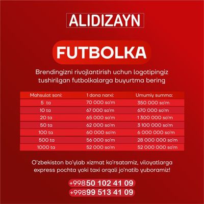 Брендигизни.ривожлантириш.учун.логотипли футболкаларга.буюртмп.беринг