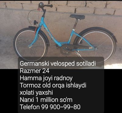 Germanski velosped sotiladi Razmer 24 Qismlari radnoy o'zini holatida