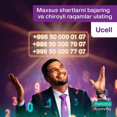 Ucell beeline Uzmobile Nomerla