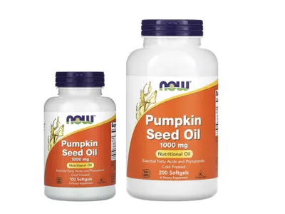 NOW Foods, тыквенное масло, 1000 мг, 100 капсул