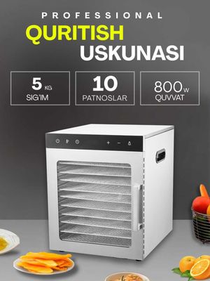 Сушилка для овощей и фруктов Uskunalar.uz US-10 / Дегидратор