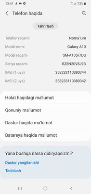 Samsung Galaxy A10 holati yangi