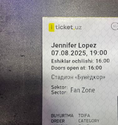 jenefer lopez kansertiga 2 kishilik bilet original