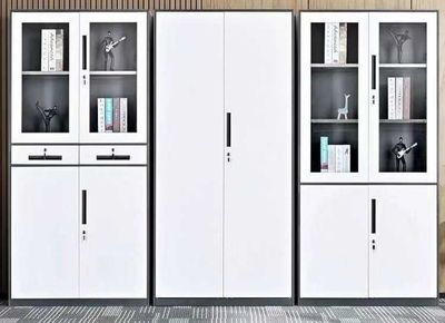 Офисный металлический книжный шкаф 0.8 мм, полки до 50 кг