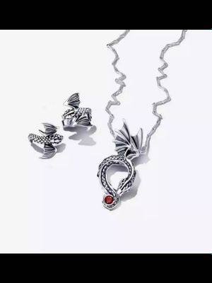 Комплект «Pandora» серьги+цепочка коллаборация с «Игра престолов»