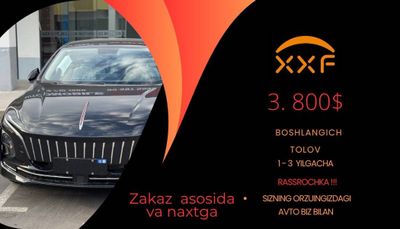 Honghi nasiyaga beriladi bosh tolov 3.800$