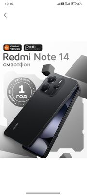 Redmi not 14 xolati yangi ozgina ishlangan xotira 8+8 256