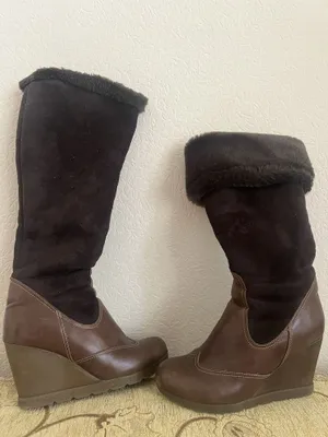 Сапоги кожаные, на меху. Размер38. Очень удобные!