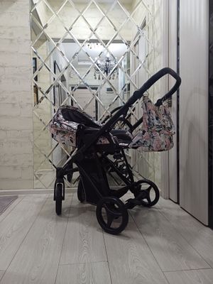 Детская коляска 2 в 1 (люлька + прогулочный блок) — отличное состояние