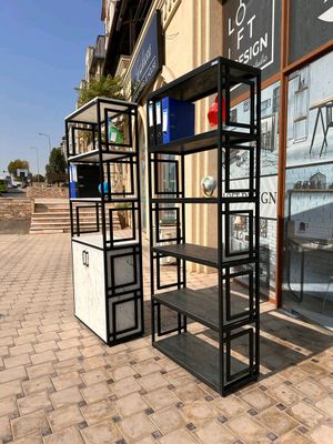 stellaj, shkaf, barcha loft uslubidagi mebellar