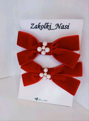бархатные бантики/ заколки для волос