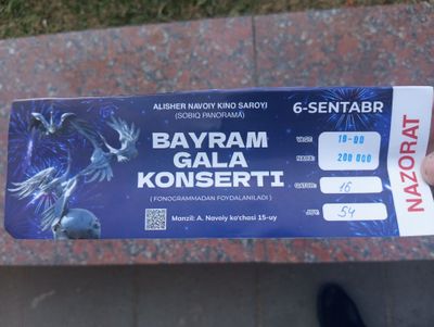 Sotiladi bayram gala konserti 150000 ming somga