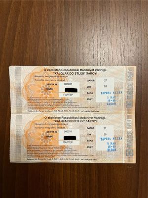 Benom konsertiga 3-mayga bilet bor