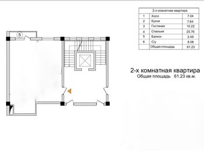 2/6/9 61м2 Буюк Ипак Йули Nikitina Residence кирпич коробка